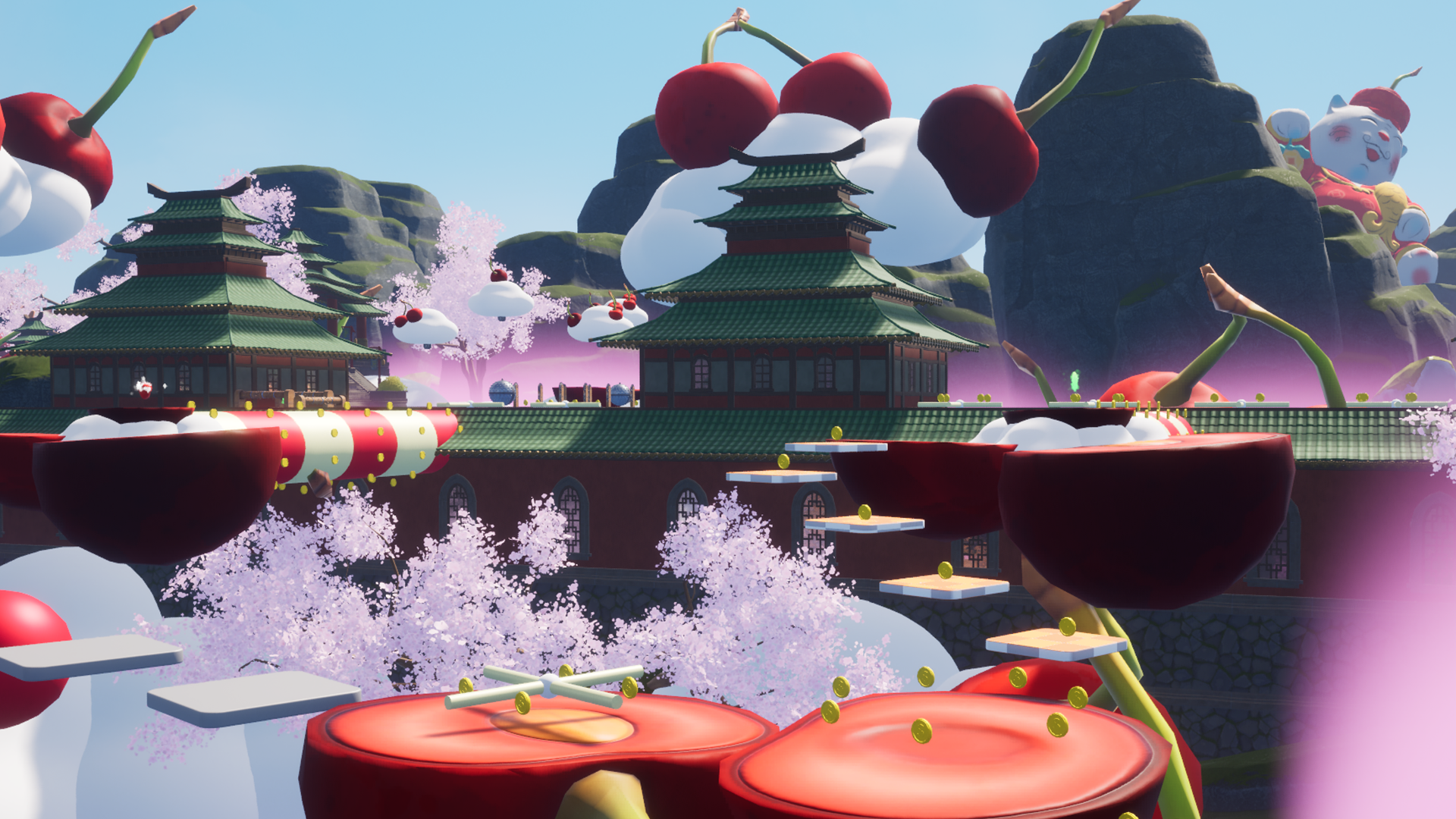 PlayTok asiatisch inspirierte Spielwelt mit Plattformen