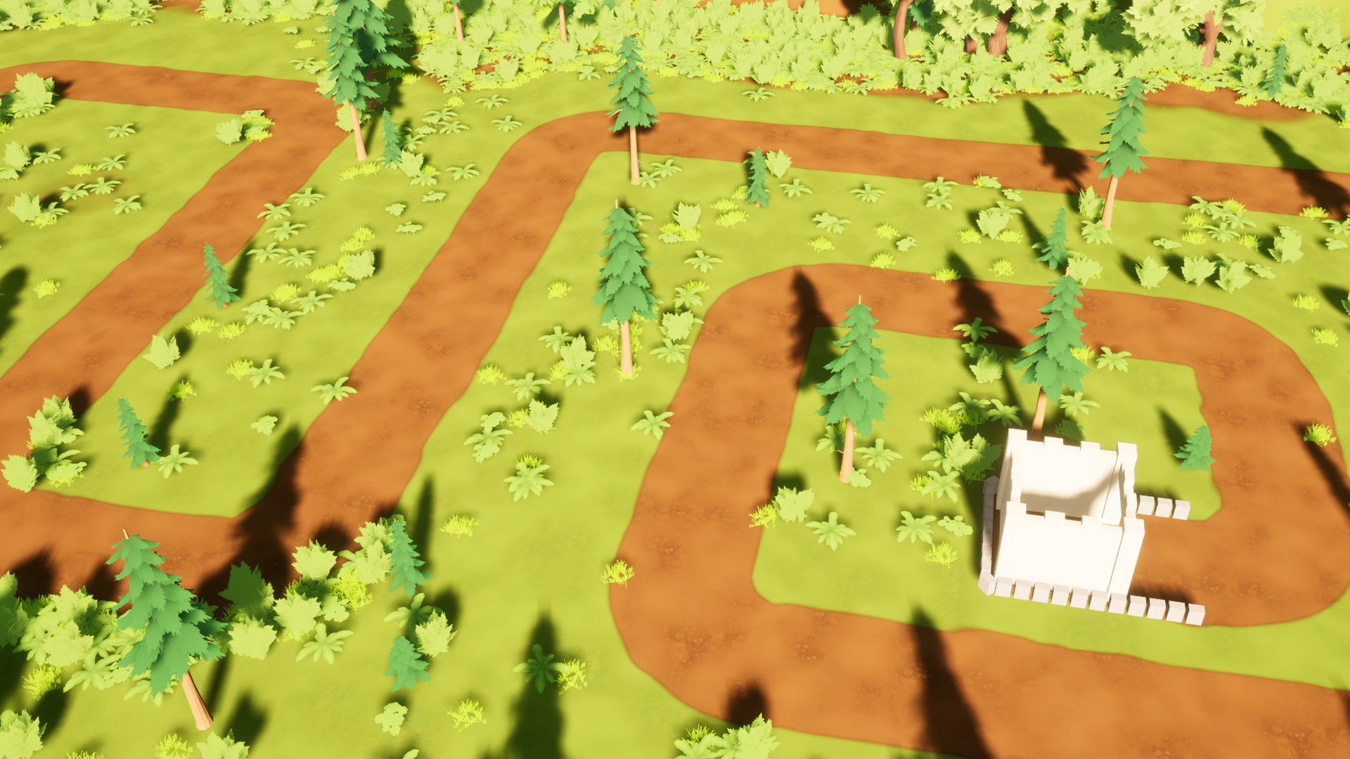 PlayTok Tower Defense Karte mit Weg und Turm